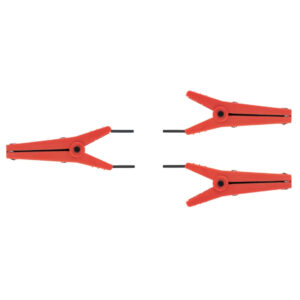 Group of orange clothespins on a white background; one on the left and three on the right.