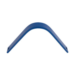 Blue curved metal bar with mounting holes at each end, like a U-shaped handle bracket